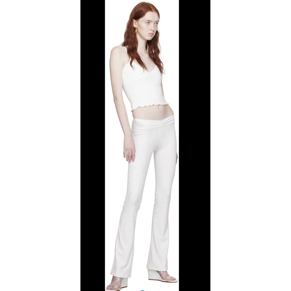 Frankies Bikinis Clementine Shine Jacquard Leggings Floral Athleisure White S